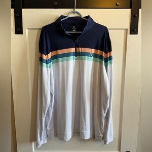 Rhoback Performance Quarterzip - XXL - White/Navy